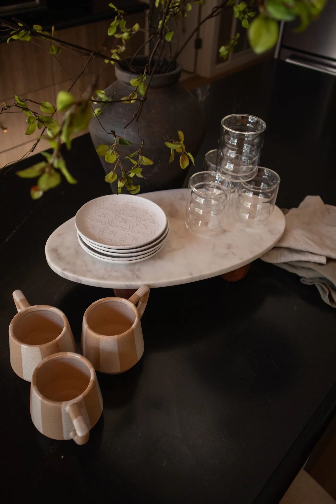 Marble Stand with Wood Feet - Image 4