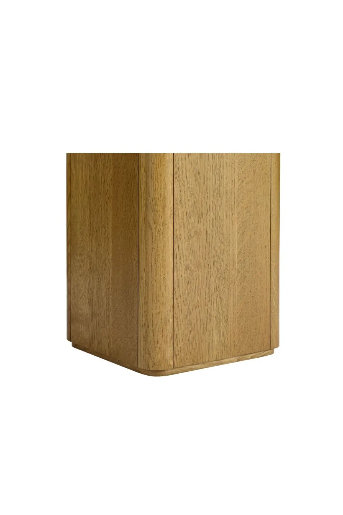 Marisol Oak & Travertine Side Table - Image 9