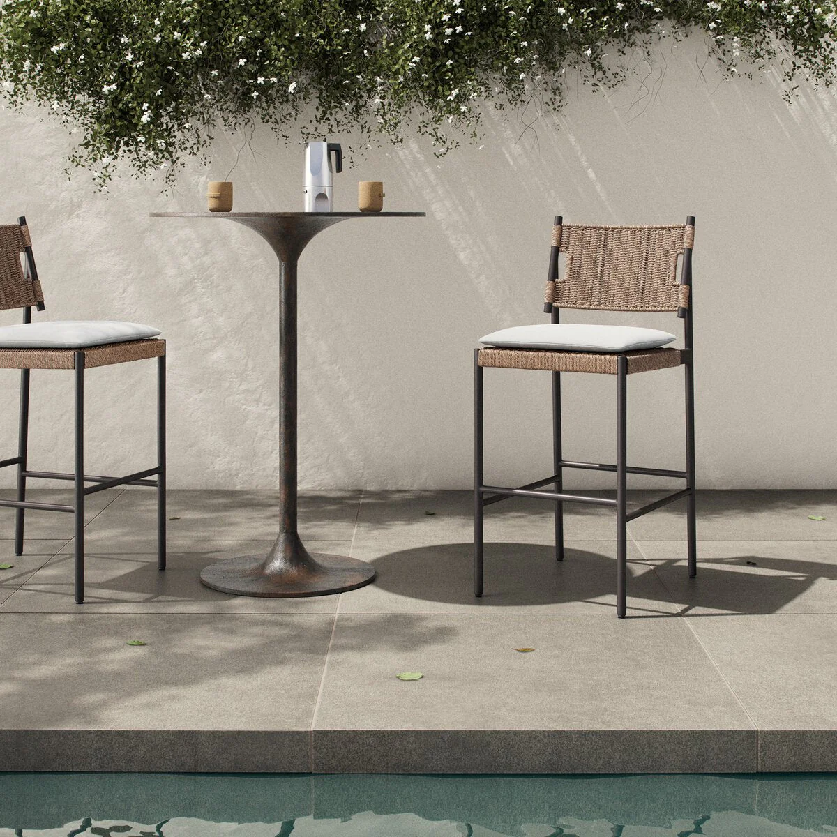 Miller Outdoor Woven Bar + Counter Stool - Image 2