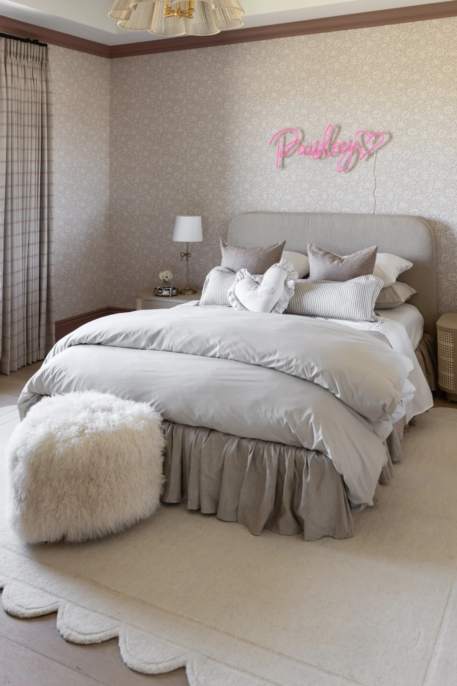 Mina Ruffle Platform Bed