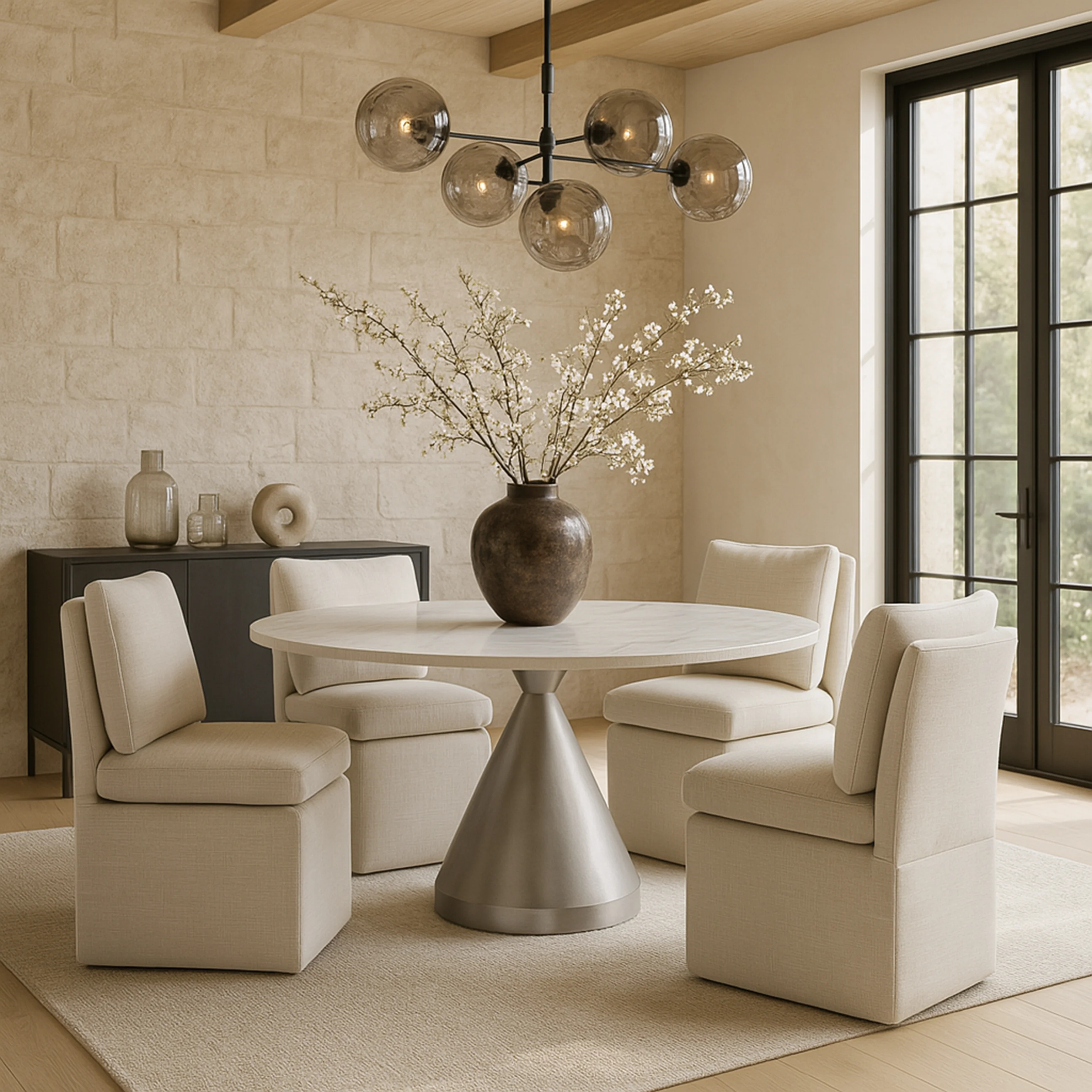 Nelori Linen Textured Performance Dining Chair - Set of 2 - Image 2