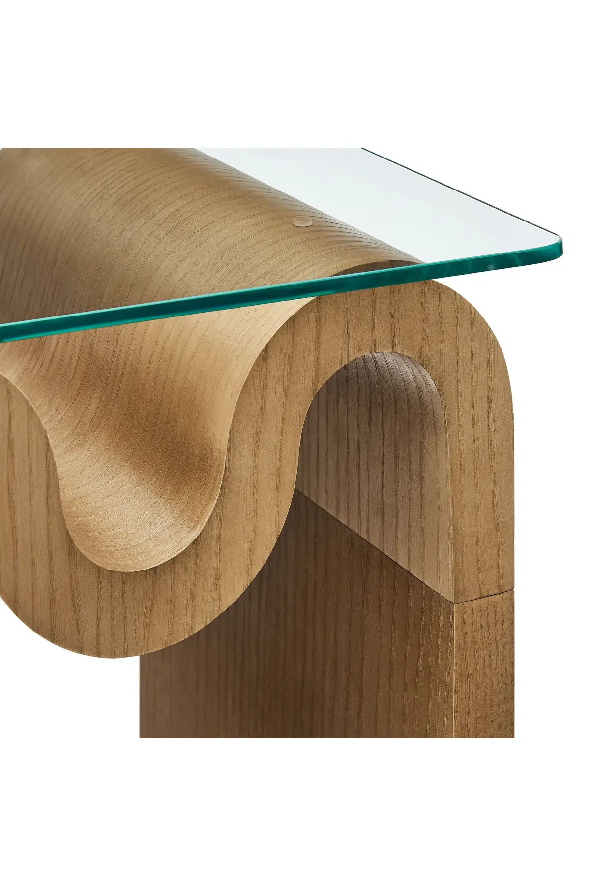Ondine Glass Top Side Table - Natural - Image 5