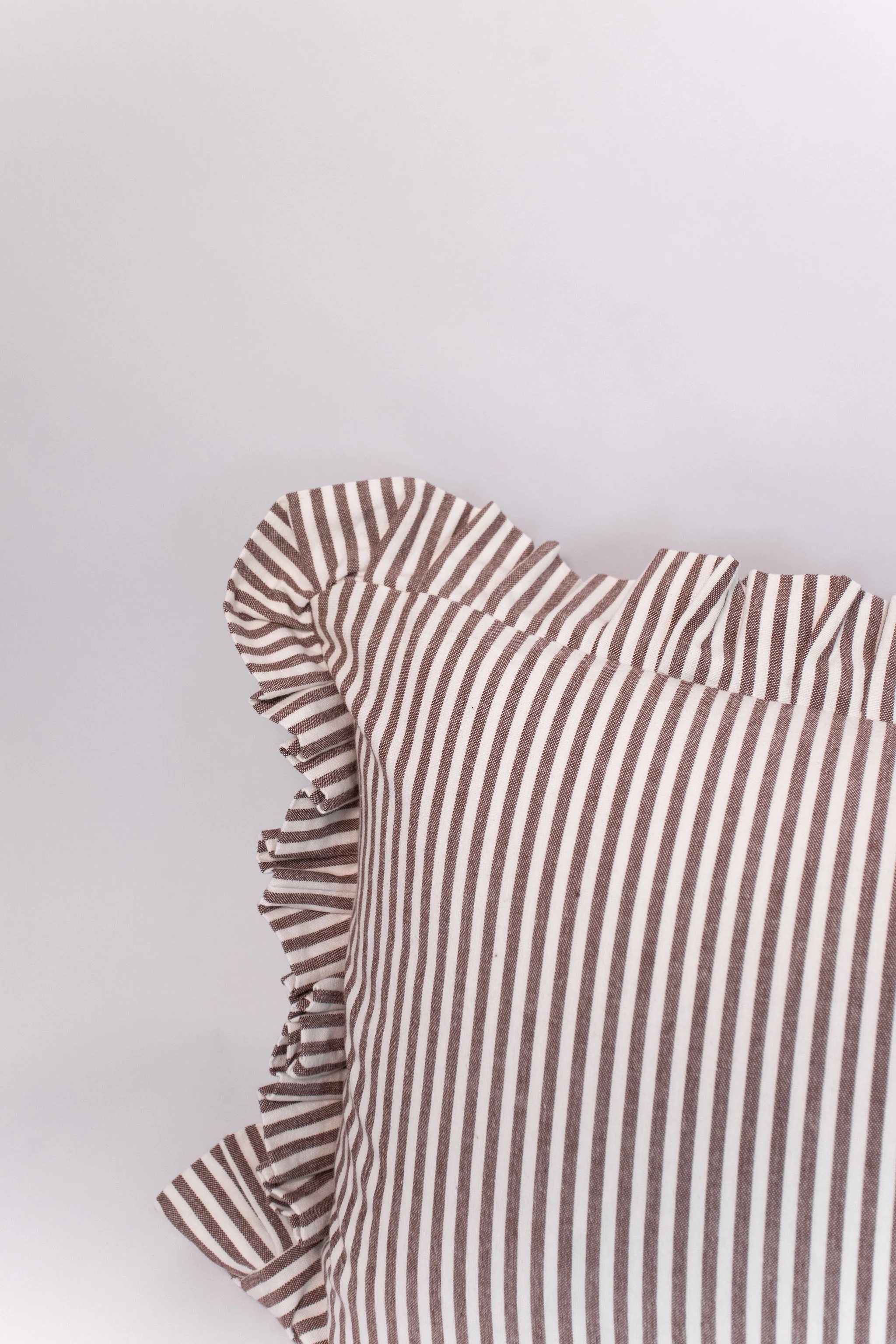 Oversized Ruffle Bolster Pillow - Brown - 18"x43" - Image 4