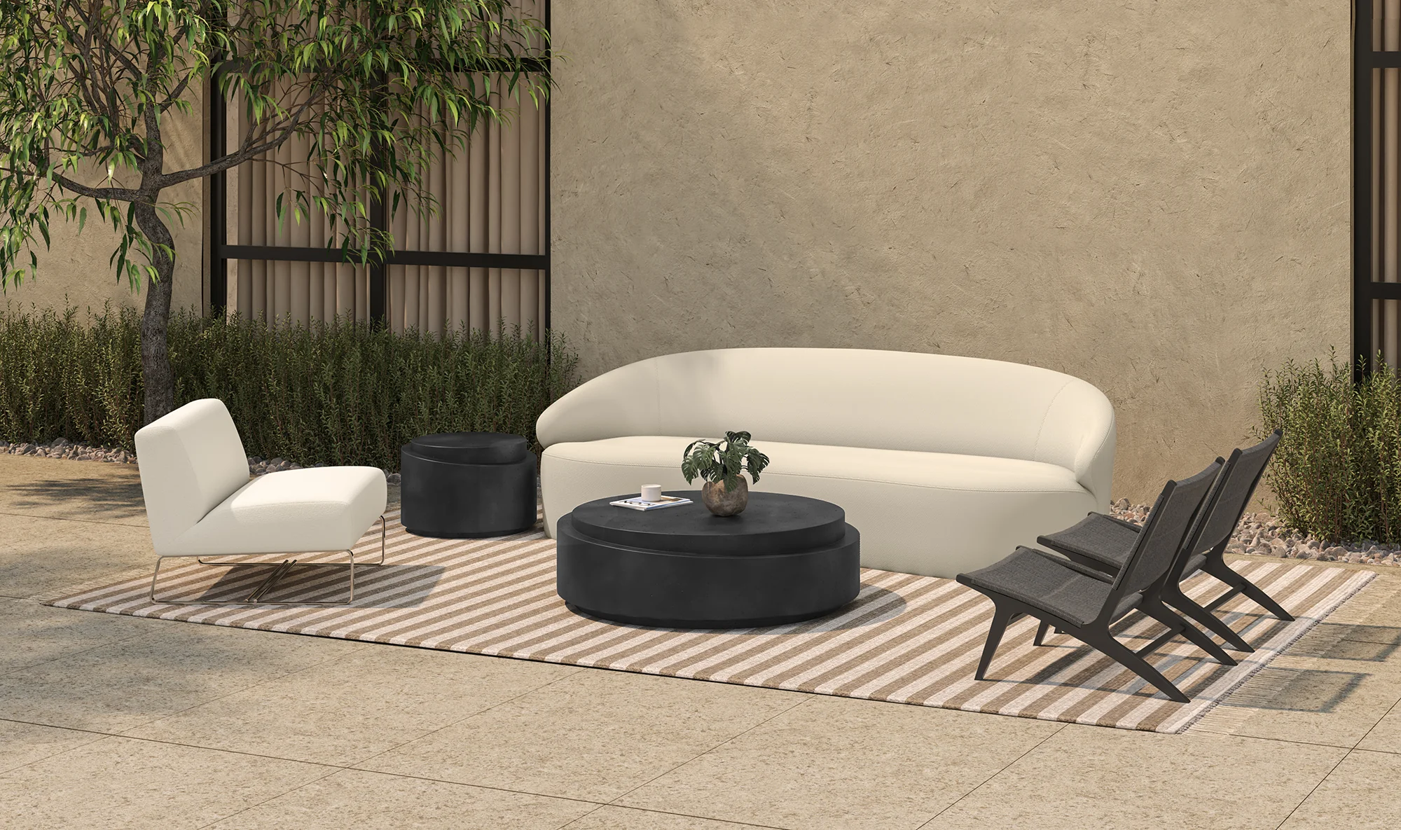 Palma Outdoor Lounge Chair - Black - Image 7