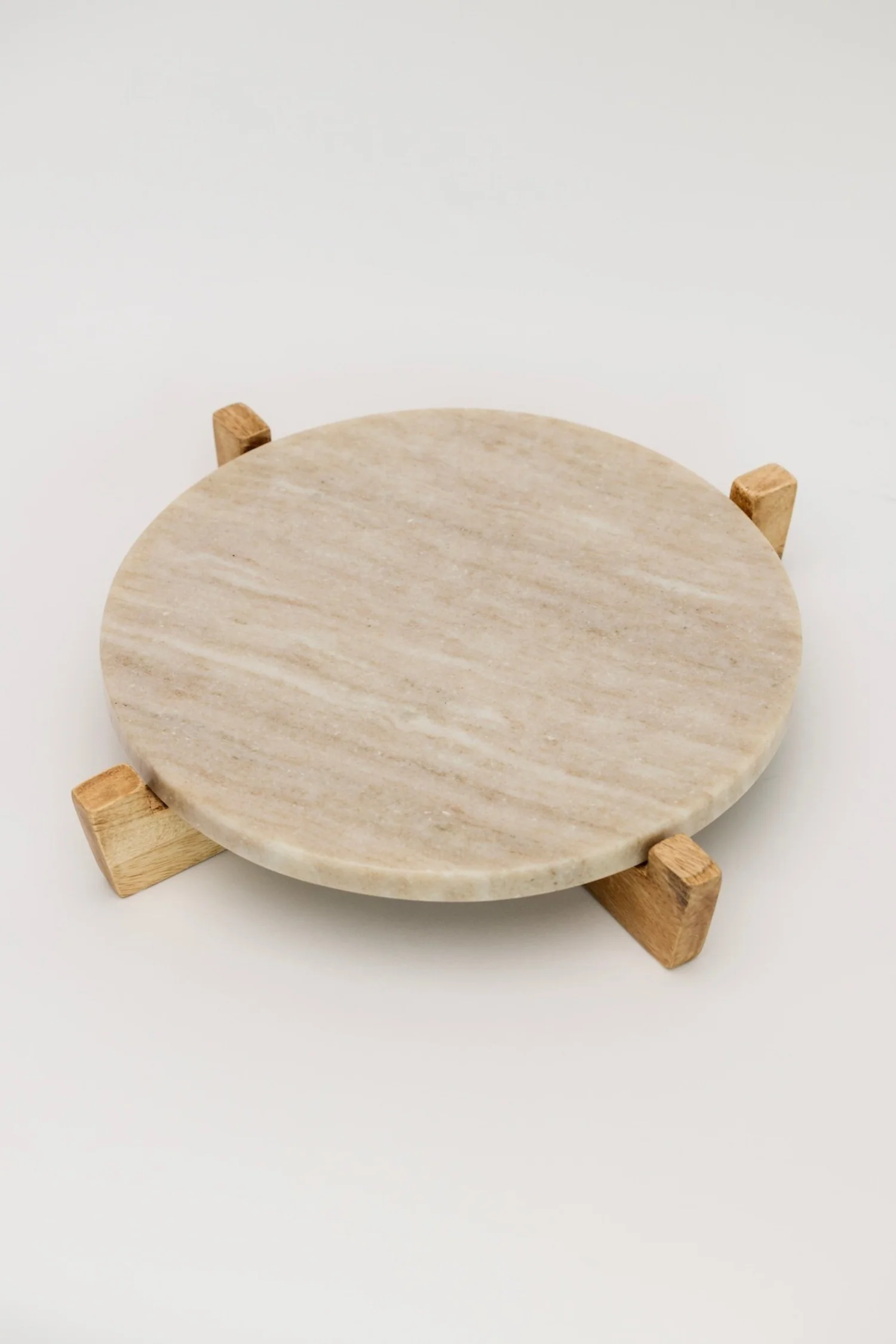Peoria Marble Board With Wood Pedestal - Image 2