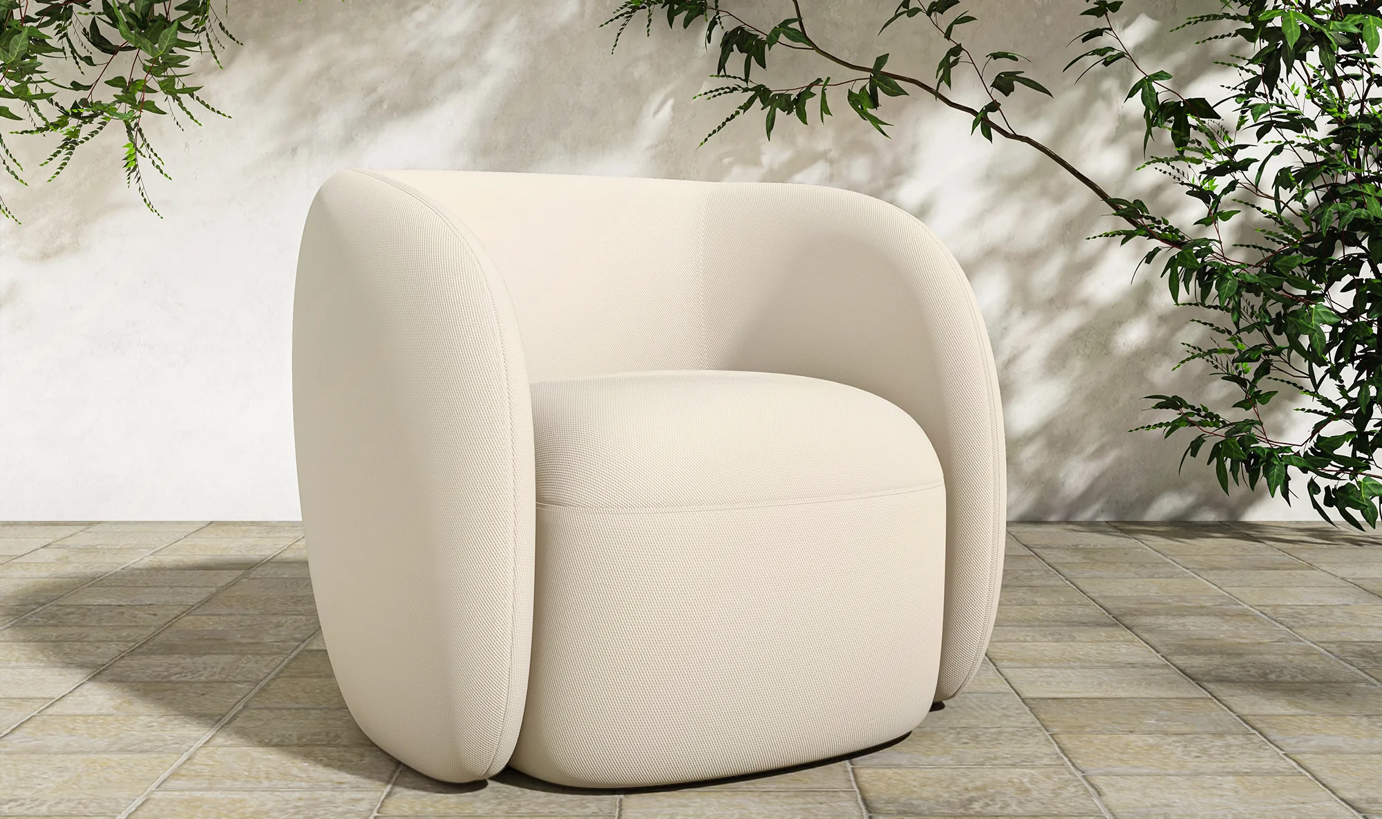 Rae Outdoor Accent Chair - Cream - Image 7