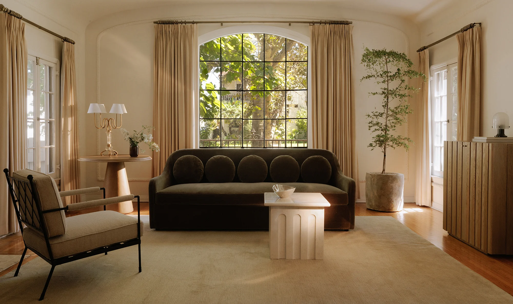 Rialto Sofa - Dark Green Faux Mohair - Image 8