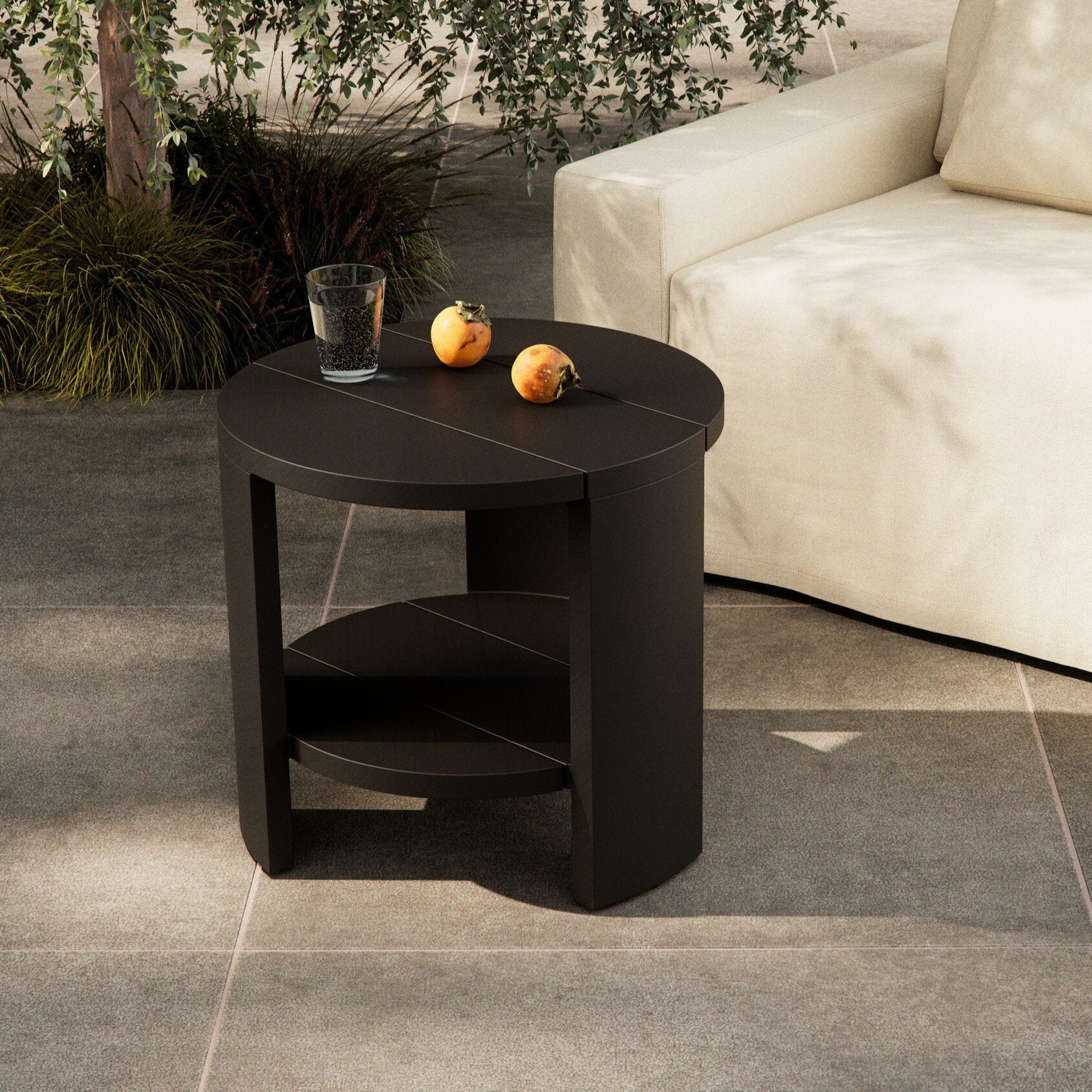 Roca Outdoor Round Metal End Table - Image 2