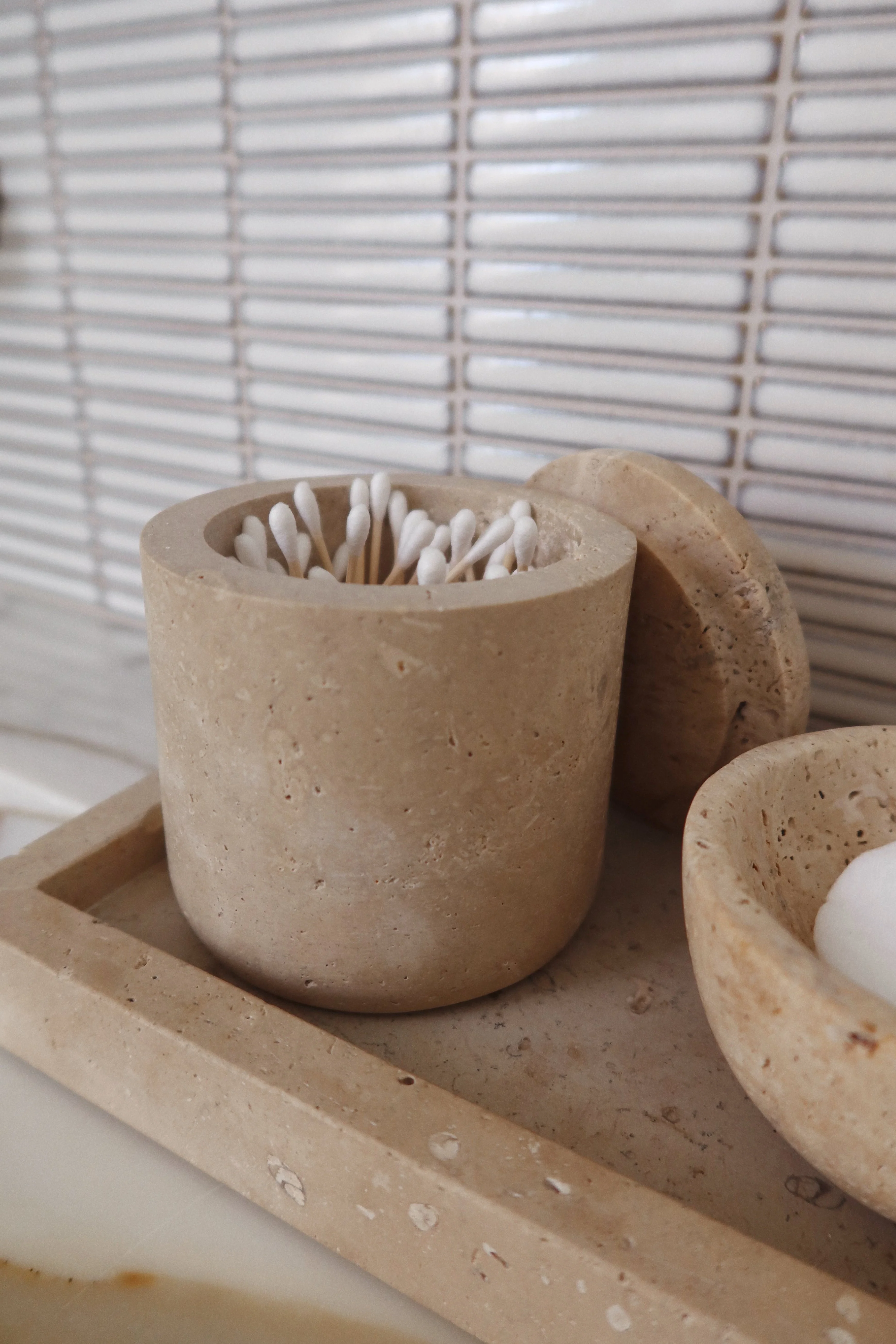 Santana Travertine Canister - Image 2