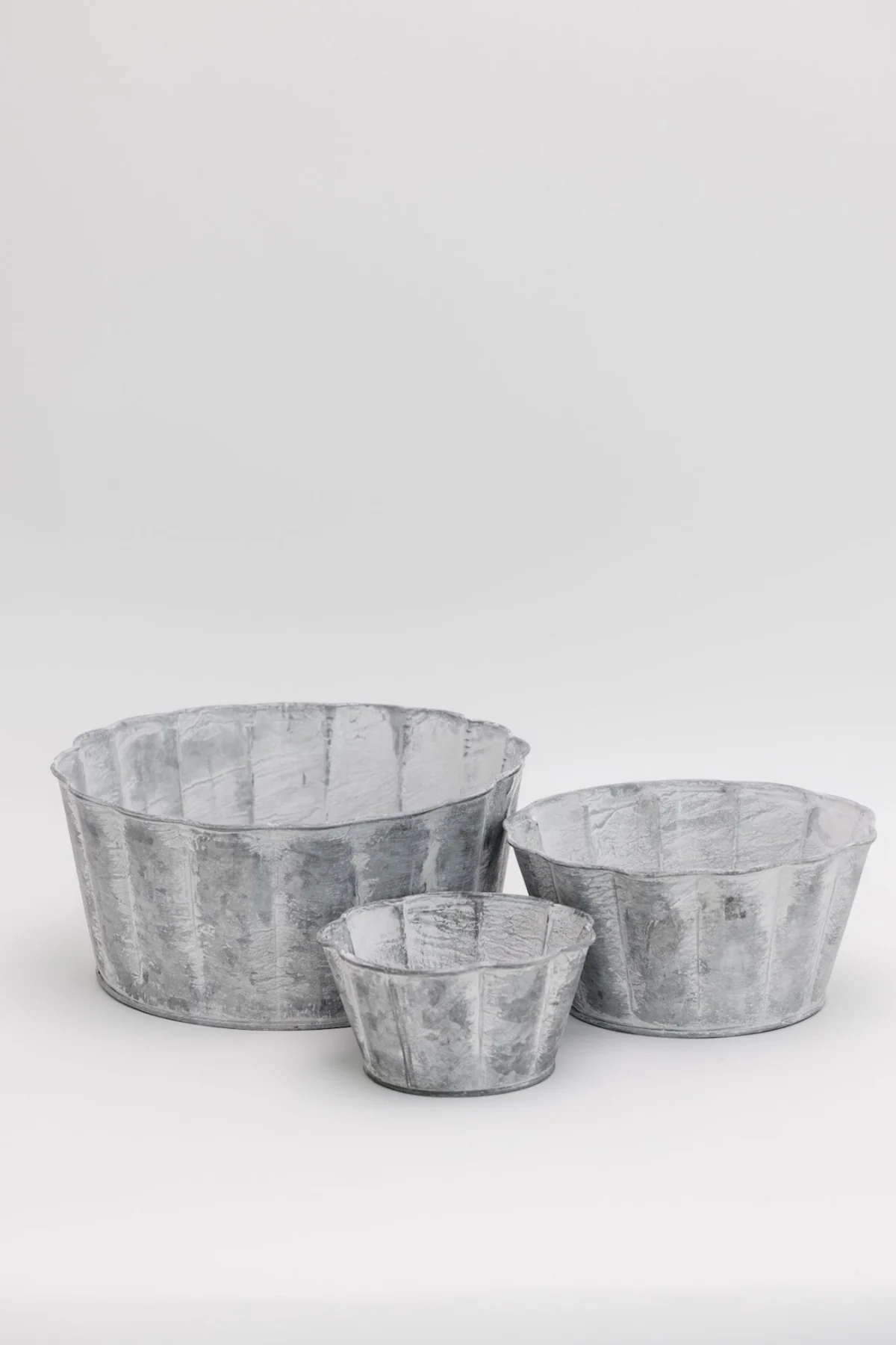 Scalloped Iron Bowls - Set of 3