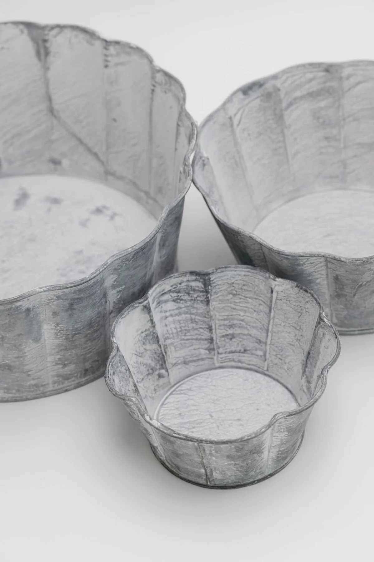 Scalloped Iron Bowls - Set of 3 - Image 2