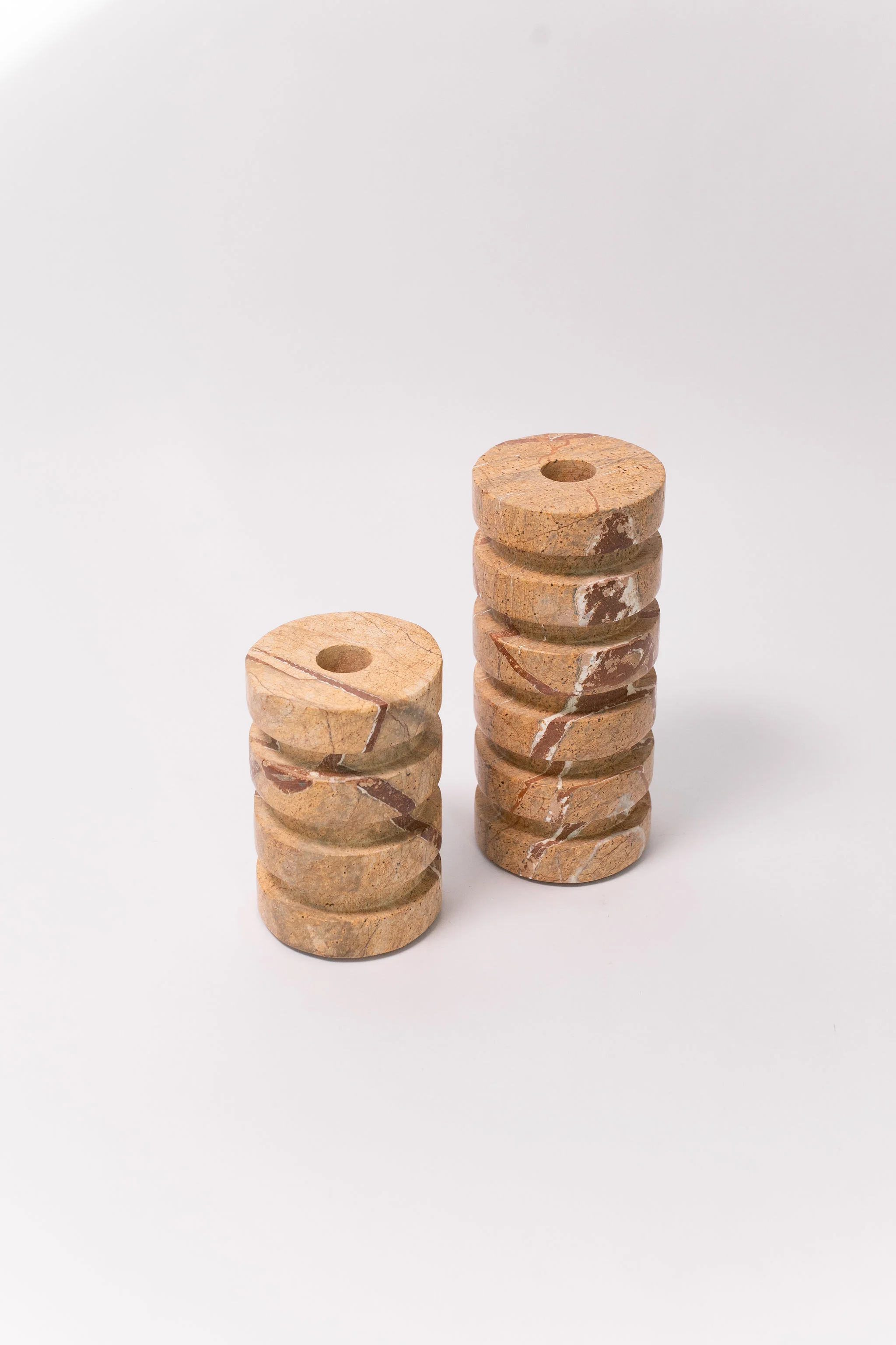 Stacked Marble Taper Holders - Set of 2 - Image 3