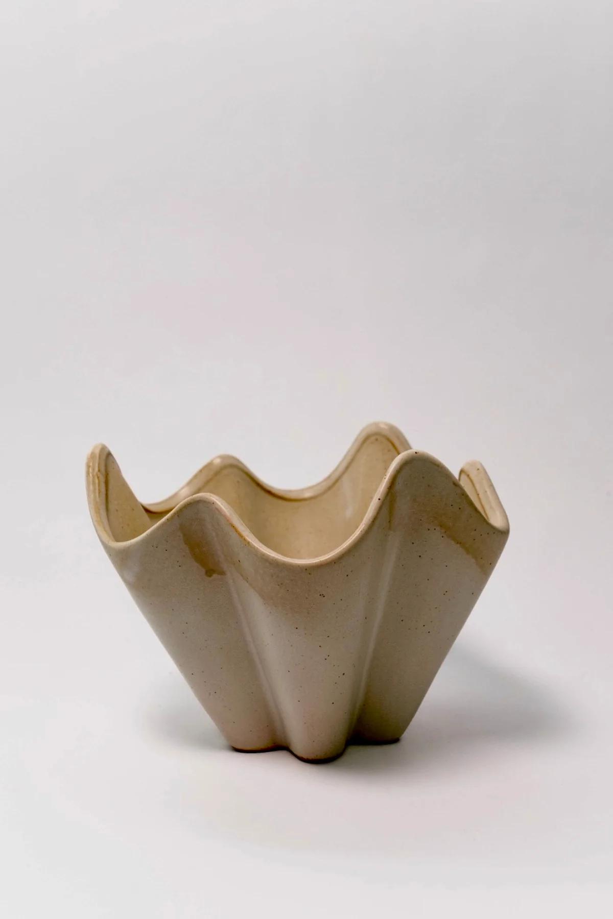 Stoneware Pleated Bowl