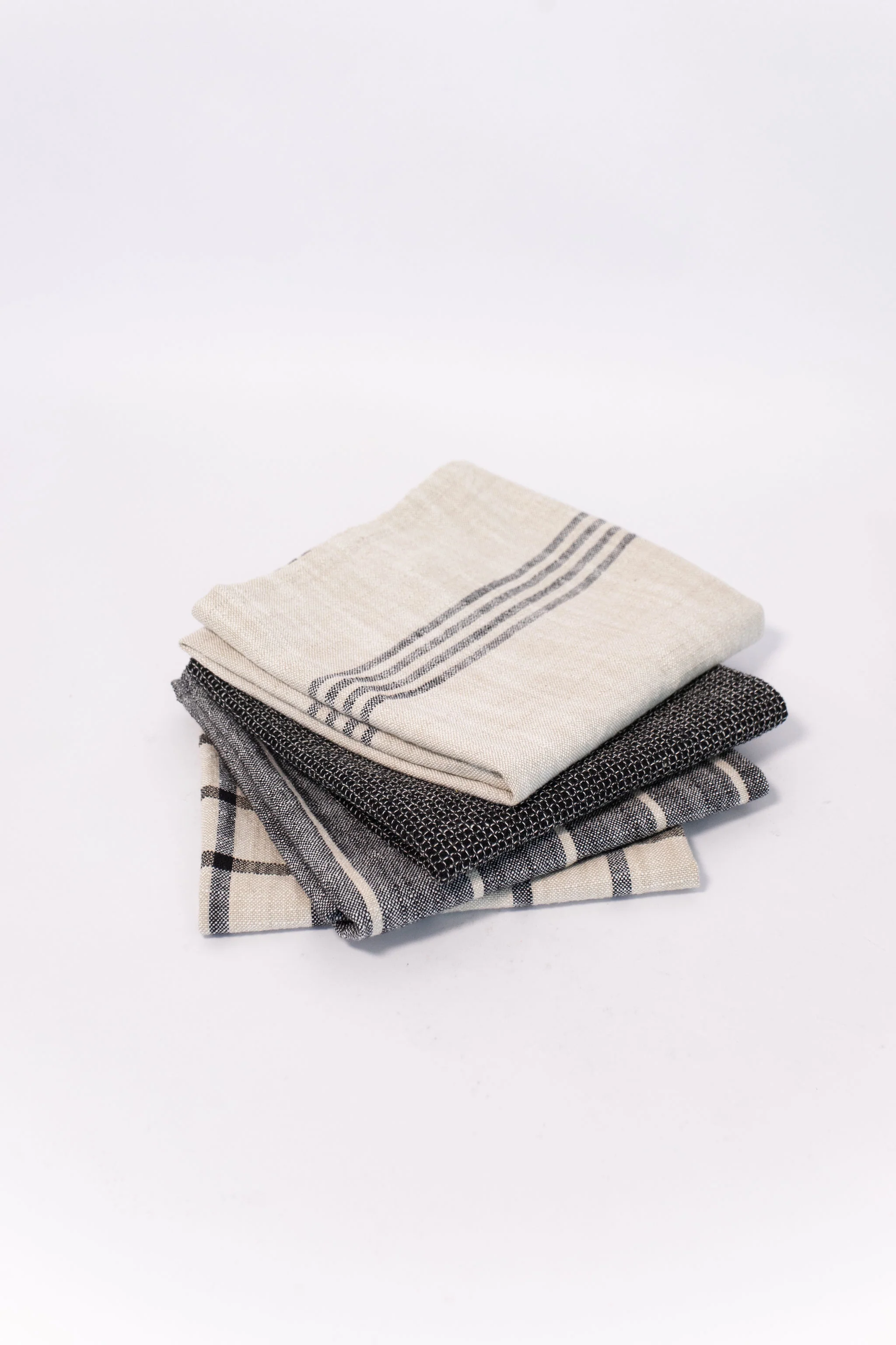 Striped Woven Dish Towel - Black - Image 3