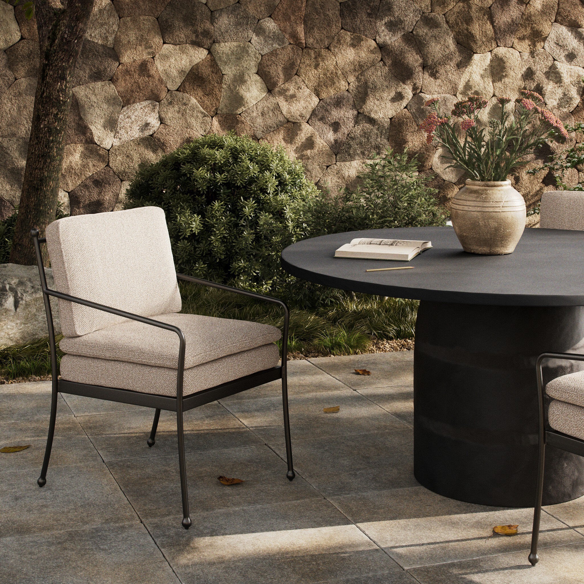 Tally Outdoor Dining Armchair - Ecru - Image 3