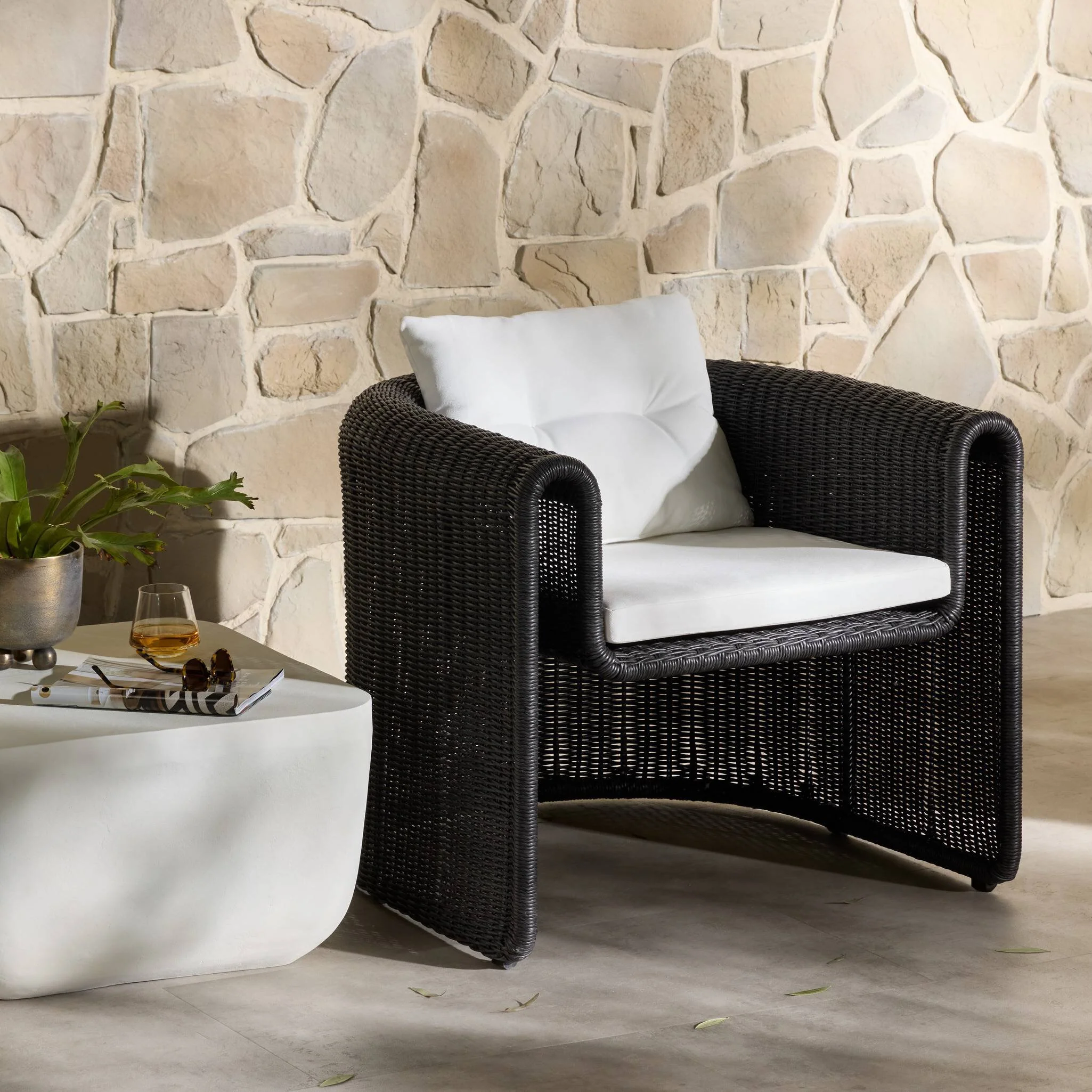 Tucson Woven Outdoor Chair - Coal - Image 2