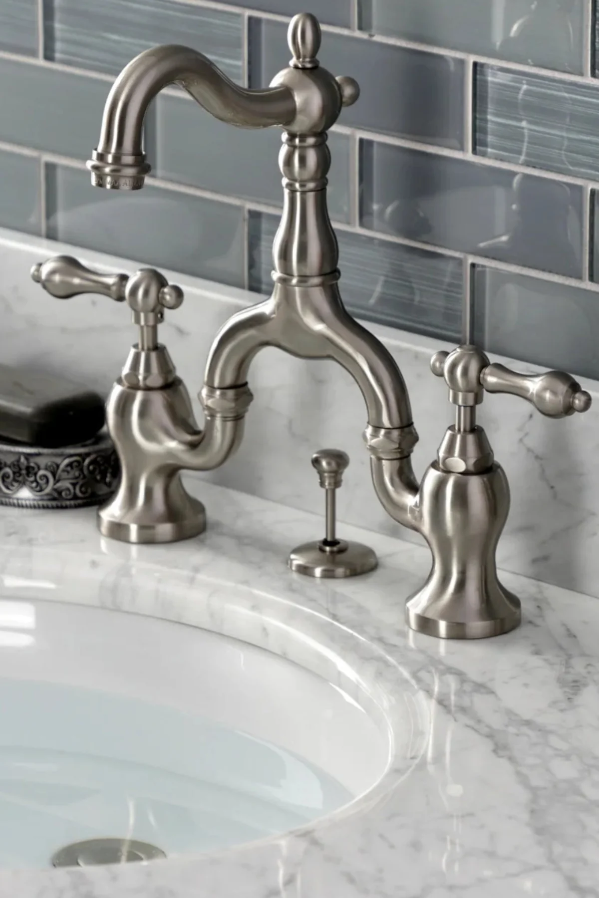 Vintage English Country Bridge Bathroom Faucet - Image 11