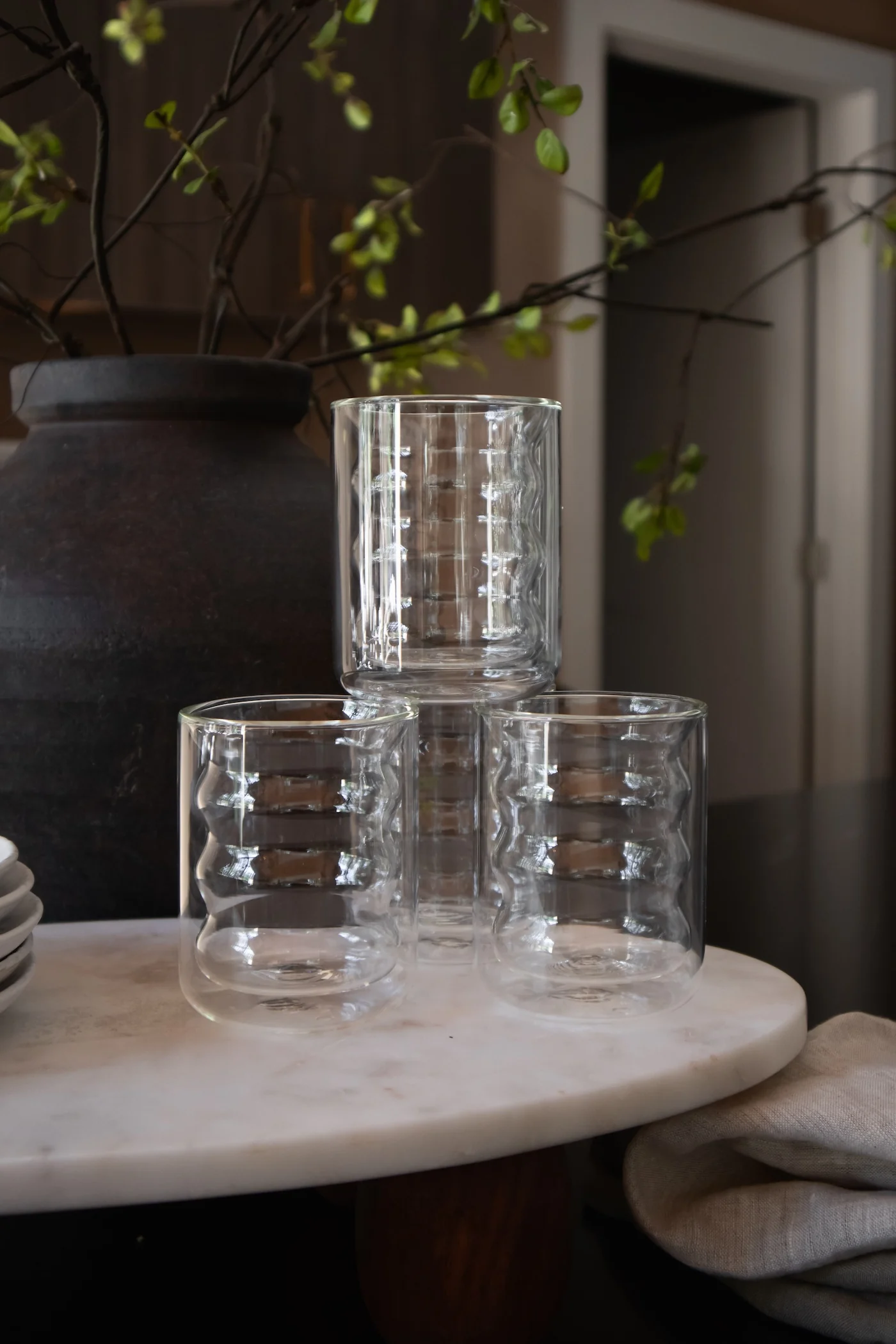 Waves Clear Water Glass - Set of 4