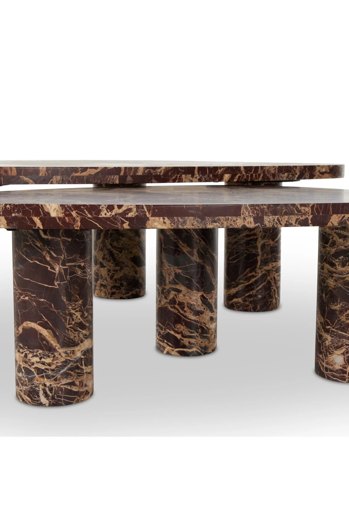Zion Nesting Coffee Table Set - Merlot Marble - Image 5